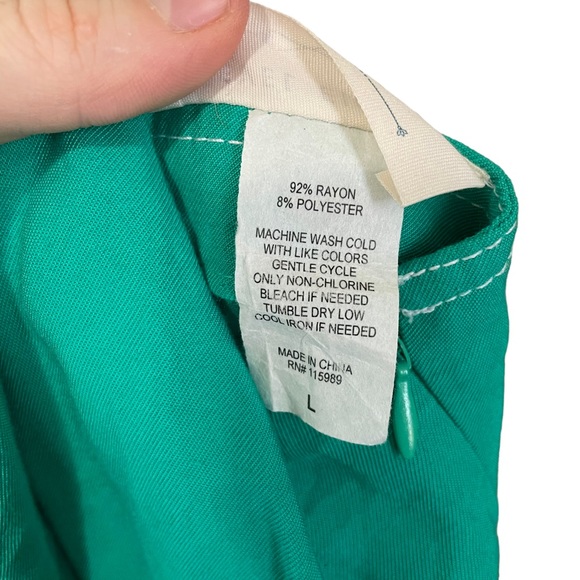 LEVEL EIGHT Teal Adjustable Fit and Flare Dress with pockets Size Large - Picture 7 of 8